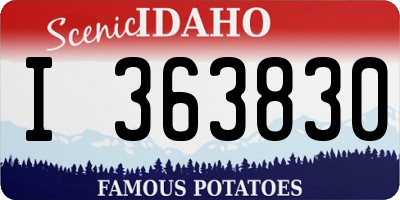 ID license plate I363830