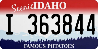 ID license plate I363844