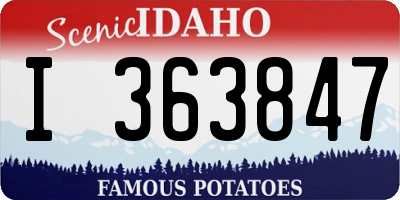 ID license plate I363847