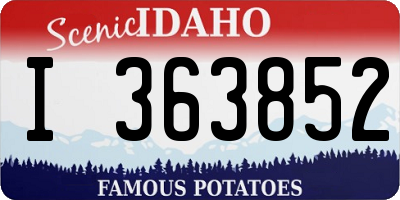 ID license plate I363852