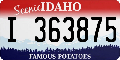 ID license plate I363875