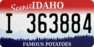 ID license plate I363884