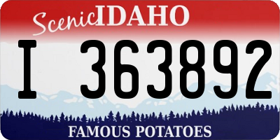 ID license plate I363892
