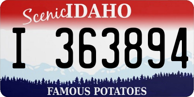 ID license plate I363894