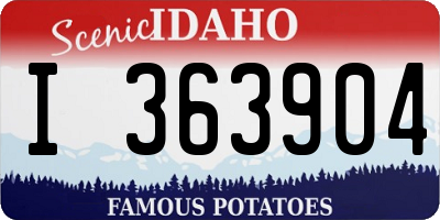 ID license plate I363904