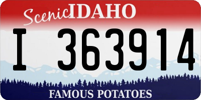 ID license plate I363914