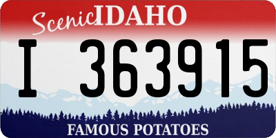 ID license plate I363915