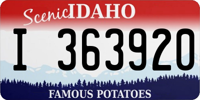 ID license plate I363920
