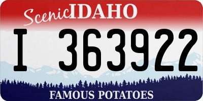 ID license plate I363922