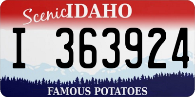 ID license plate I363924