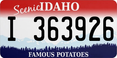 ID license plate I363926