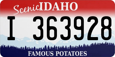 ID license plate I363928