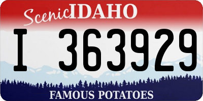 ID license plate I363929