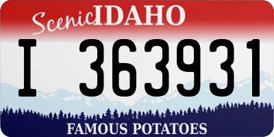 ID license plate I363931