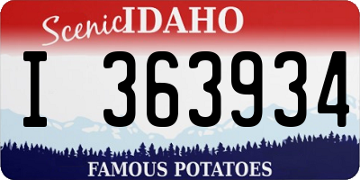 ID license plate I363934