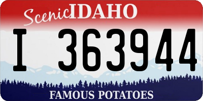 ID license plate I363944