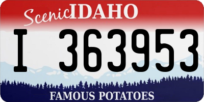 ID license plate I363953