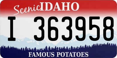 ID license plate I363958