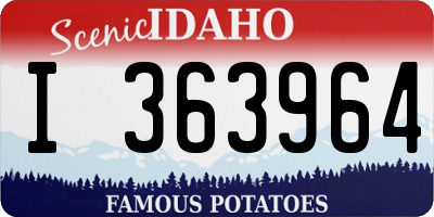 ID license plate I363964