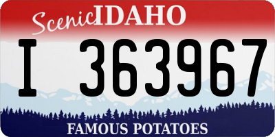 ID license plate I363967