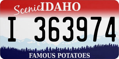 ID license plate I363974