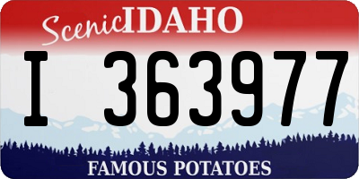 ID license plate I363977