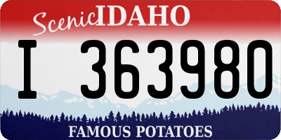ID license plate I363980