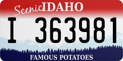 ID license plate I363981