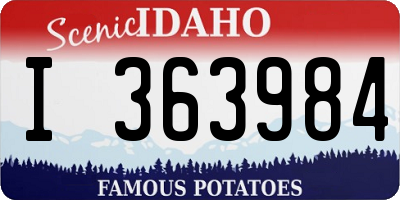 ID license plate I363984