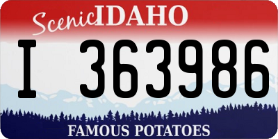 ID license plate I363986