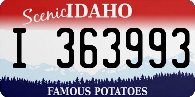 ID license plate I363993