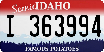 ID license plate I363994