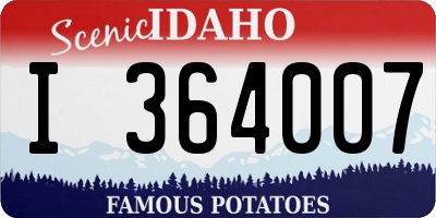 ID license plate I364007