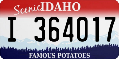 ID license plate I364017