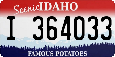 ID license plate I364033