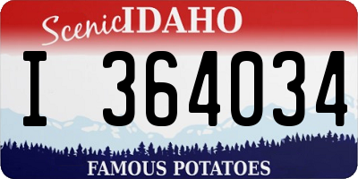 ID license plate I364034