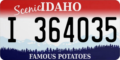 ID license plate I364035
