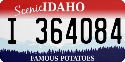 ID license plate I364084