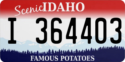 ID license plate I364403
