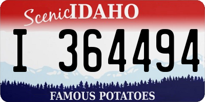 ID license plate I364494