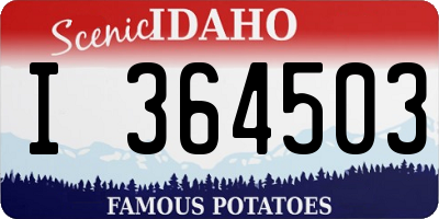 ID license plate I364503
