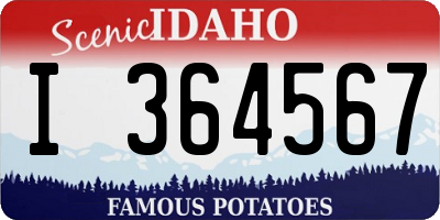 ID license plate I364567