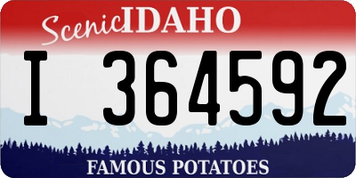 ID license plate I364592