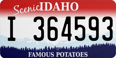 ID license plate I364593