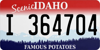 ID license plate I364704