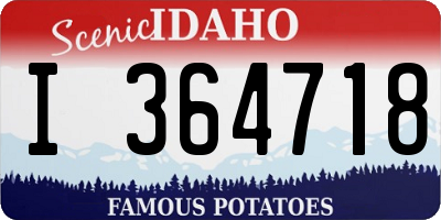 ID license plate I364718