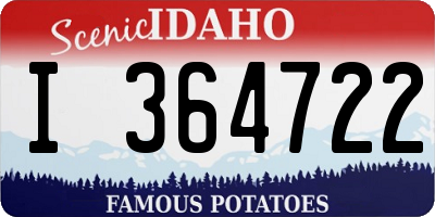 ID license plate I364722