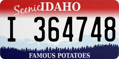 ID license plate I364748
