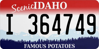 ID license plate I364749