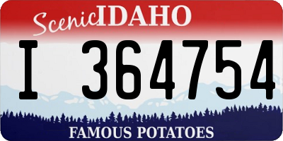 ID license plate I364754